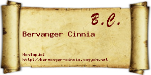Bervanger Cinnia névjegykártya